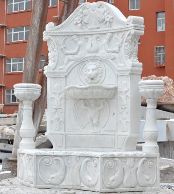 China Garden Decoration Marble Garden Fountain Traditional Marble Hand Carved Marble Wall Fountain for sale