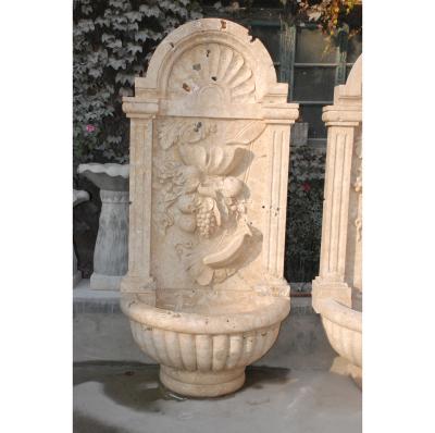 China Traditional Handmade Garden Decoration Natural Marble Garden Wall Customized Marble Fountain for sale