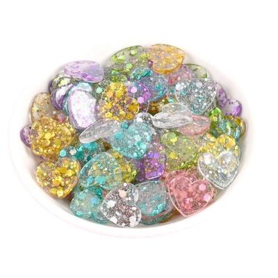 China DIY Accessories for Phone Cases 3D Glitter Resin Love Heart Hairpin Hair Rope Art Angel Theme Glass Model Fountain Craft for sale