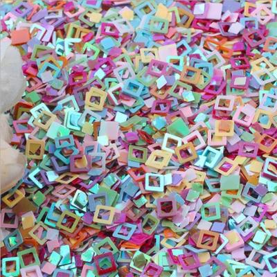 China Transform Your Nails with Colourful Nail Beauty Products Plastic Blank Square Pieces Sequined Fluorescent Pieces and More for sale