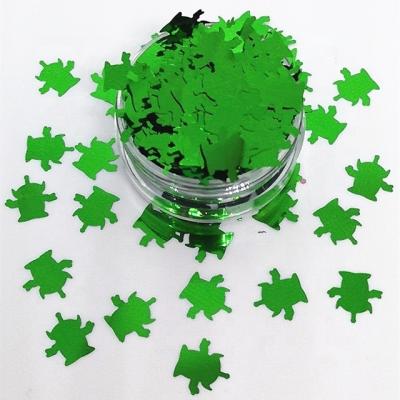 China 10mm Plastic Snow Tree Star Powder Christmas Decor Green Aliens Saucer Man Glitter DIY Decorations with Metal Paper Bag for sale