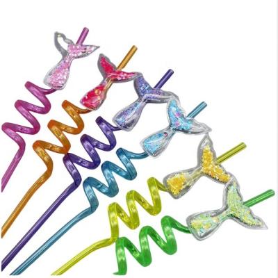 China Die Cutting Printing Decoration Christmas Reusable Glitter Stars Mermaid Straws for Mermaid Birthday Party Favors 24pcs for sale