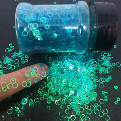 China Beautify Glitter Sparkling Glitter Sky Blue Glittering Bling Open Circle Shaped in Customized Colors Avaliable for sale