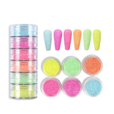 China Polyester Glitter Heart Neon Phosphor Powder Nail Glitter Powder Manufactures Nails Chrome with PET and PET for sale