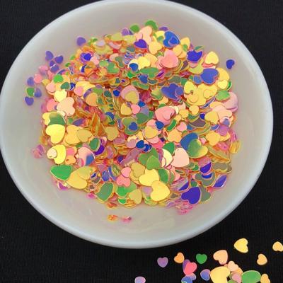 China PVC Custom Heart Shape Nail Glitter Sequins Transparent Glitter for Other Holiday Supplies for sale