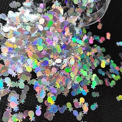 China Ready for Shipping Colorful Holographic Silver Pineapple Glitter Shape and Eco-friendly Material for sale