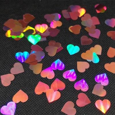 China 12mm Pink Heart Glitter PVC Polyester Shapes Fashionable Metal Stars Number Wedding Party Valentine's Day Decor Home Crafts for sale