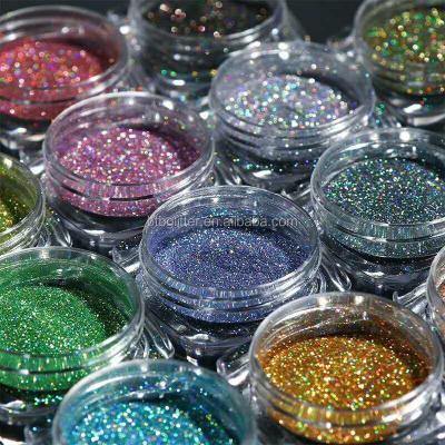 China Holographic Fine Solvent Resistant Nails Art Glitter Powder 1/128 1/170 1/256 1/360 1/500 1/700 Fine Powder Glitter for sale