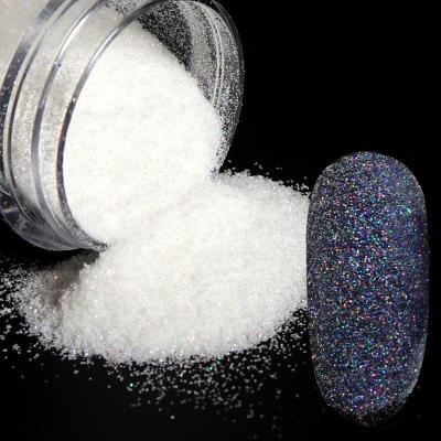 China OEM Yes 10ml Bottle Winter Nail Art White Glitter Transparency Glitter DIY Nail Shine Glitter Dust Powder for sale