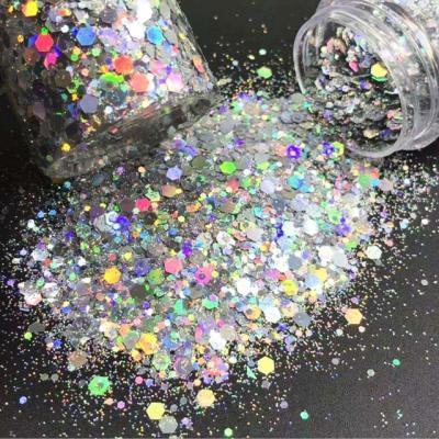 China RAMADAN Occasion Advantage Bulk Eco-friendly Holographic Chunky Mixed Glitter for Craft Polyester Glitter Powder for sale