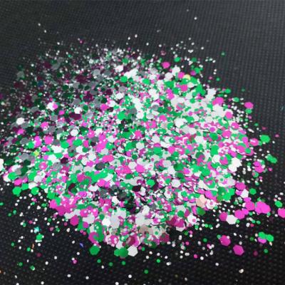 China Diwali Celebration Essential Colorful High Shining 1mm 2mm 3mm White Silver Pink Green Bling Nail Glitter Powder for sale