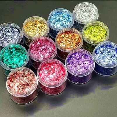 China Other Holiday Supplies Bling Metal Chunky Glitter Makeup Cosmetic Glitter Flakes Body Glitter for Eye Shadow Nail Art Plastic for sale