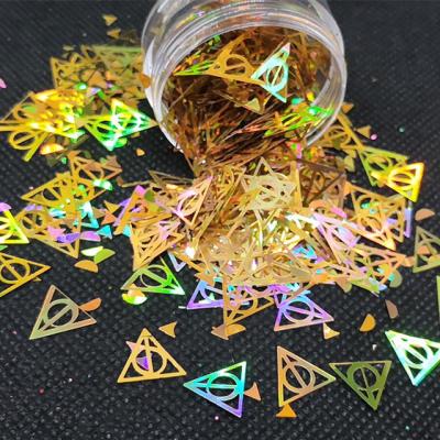 China OEM Holographic Gold and Silver Glitter with Red Blue Green Triangles Other Holiday Supplies Essential for sale