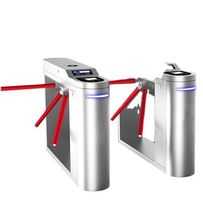 China Automatic Face Recognition Detector Gate Ticket Infrared System Qr Code Ticket Checking Tripod Turnstile 1400*280*980 for sale