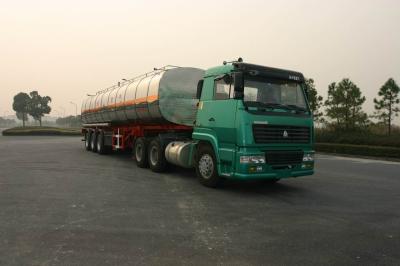 China 42000 Litre Liquid Tank Truck 3 Axles Chemical Semi-Trailer Steel Aluminum for sale