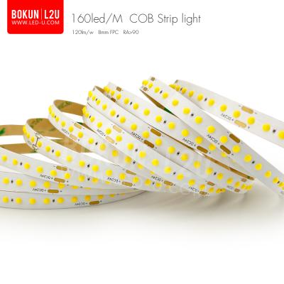 China Bright Color Rendering Bokun Morden Style 160Led Flexible Cob 5M Car Led Strip Light for sale