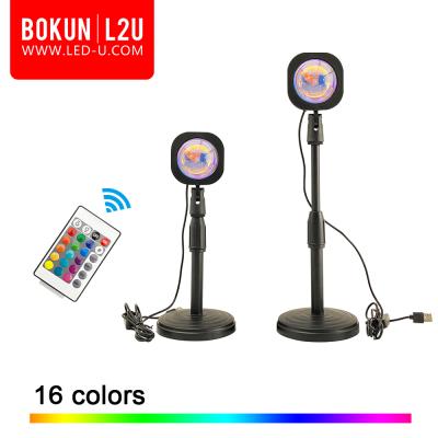 China Beautiful Light BOKUN Dropshipping Amazon USB Powered Modern Night Light Table RGB Sunset Lamp Spotlight for sale