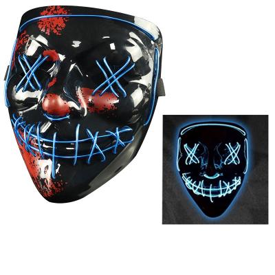 China PP Plastic BOKUN Dropship Led Face Amazon Hotsale Light Up DJ El Wire Mask For Party for sale