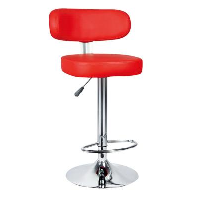 China China Factory Contemporary Top Grade Red Swivel PVC Bar Stool With Back Seat for sale