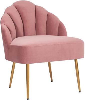 China (Height)Adjustable Living Room Metal Leg Pink Upholstered Luxury Modern Dining Chairs Armchair for sale