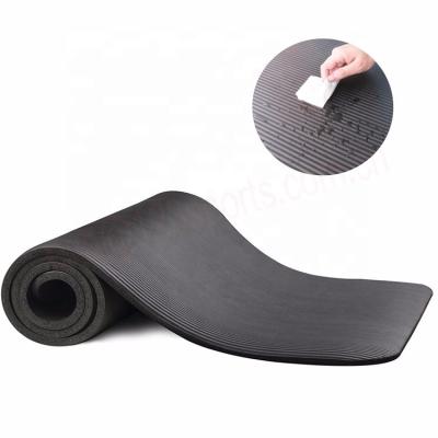 China Custom Logo 8mm 10mm Non Slip Durable Anti Slip 8mm 10mm Thick Nbr Yoga Mat Eco-friendly Washable Waterproof 12mm With Straps for sale