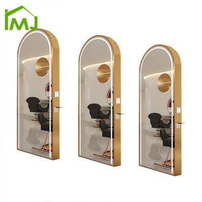 China Large Modern LED Wall Mounted Full Salon Barber Mirror Beauty Barber Body Mirror for sale