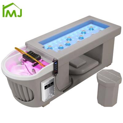 China Modern Beauty Hair Salon Water Circulation Head Therapy Massage Chair Moxibustion Shampoo Bed for sale