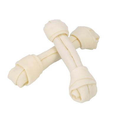 China Stocked White Bleached Raised Rawhide Bone Dog Chews Bully Sticks Dog Treats Dog Food for sale