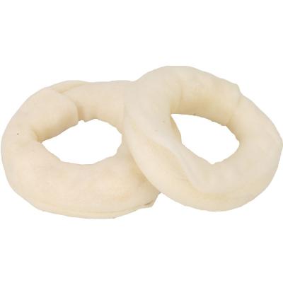 China Stocked Bleached Raised Donut Leather Rings White Donut Dog Chews Bully Sticks Dog Treats Dog Food for sale