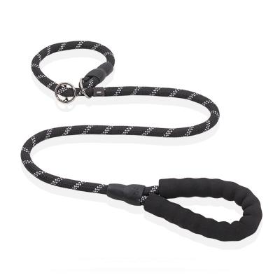 China 1.2m Long Padded Nylon Rope Slip Lead Dog Collar Reflective Leash for sale