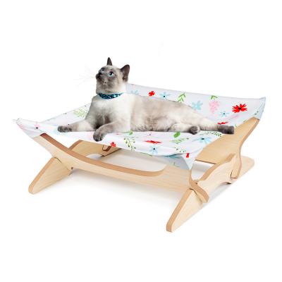 China Sustainable Wooden Cat Hammock Bed for sale