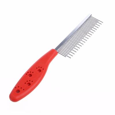 China Viable Grooming Tool Pet Dematting Comb, Long-Short Pin Pet Hair Comb With Non-slip Plastic Handle Dog Beauty Comb for sale