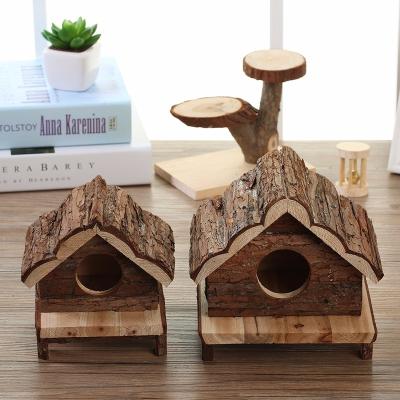 China Liveable Non-Toxic Natural Wooden Rabbit Hideout House Guinea Pig Cage Small Animal Playground for sale