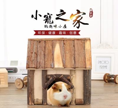 China Wooden Non-Toxic Viable Natural Pine Hamster Cage Ferret Cage House Hutch For Guinea Pig Rabbit for sale