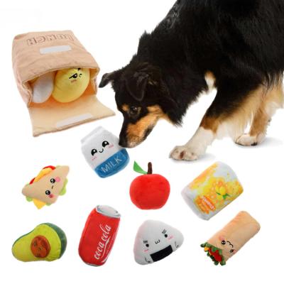 China Viable Stuffed Fast Food Stuffed Animal Toy Squeaky Dog Toys Pet Stuffed Dog Toy for sale