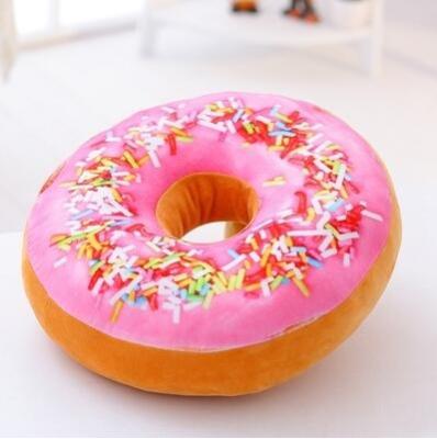 China Fast Food Comfortable Feeling Stuffed Donut Plush Toys Plush Stuffed Food Donuts Toys Soft Donuts Pillow Cushion for sale