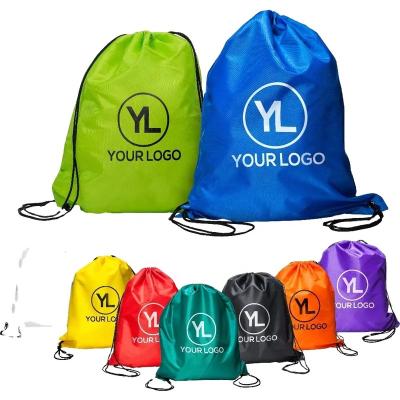 China Cheap Promotional Custom Logo Polyester Sports Drawstring Bag Viable for sale