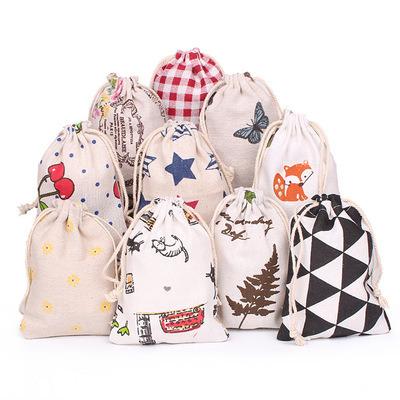 China Custom Canvas Drawstring Bag Viable Logo Printed Gift Canvas Cotton Double String Handbag Shoe Dust Double for sale