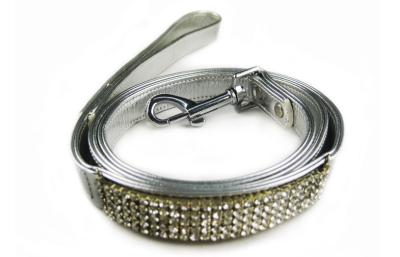 China Super Bling silver Pet Collar and Leash With clasp , dog collar and lead for sale