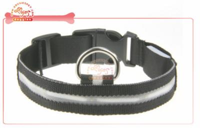 China Fashionable Flashing Nylon Led Pet Collar With Variable Light Speeds for sale