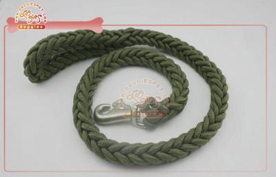 China Hunter Green Cord Nylon Braided Rope Pet Leash For Middle Large Dogs Walking Outdoor for sale