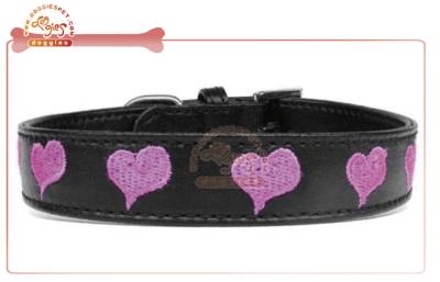 China Custom Embroidered Leather DIY Dog Collar for sale