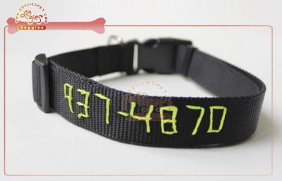 China Custom Embroidered Diy Nylon Dog Collar With Personalized Dog Name bullmastiff dog collar for sale