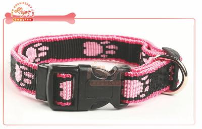 China Jacquard Design Double Ply Nylon Dog Collar Assorted Colors golden retriever collar for sale