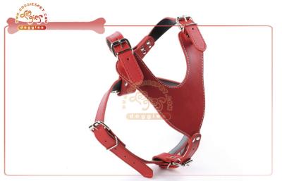 China Non Padded Pu Leather Pet Dog Puppies Safety Walking Harness / dog training harness for sale