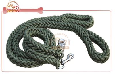 China Correa de perro trenzada de nylon de la cuerda del cordón del verde caqui para el paseo Medio-Grande de los perros de las razas en venta