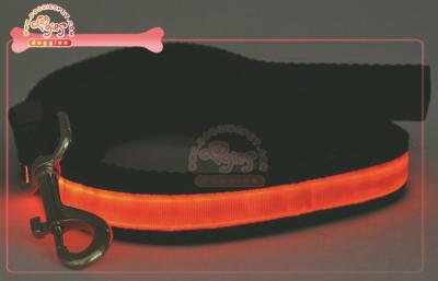 China High Visibility Flashing Lights Nylon LED Dog Leash 5 Feet For Dog Up To 90lbs for sale