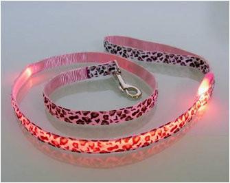 China Walking Safety Flash LED Dog Leash Sexy Leopard Pattern Printing for sale