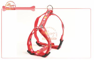 China Swanky Decal Printing Square Red Dog Walking Harness With D Ring for sale