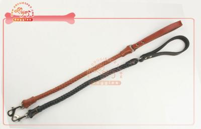 China Split Braided Leather Dog Collars and Leashes 30 Inch Length And Width 0.71 In for sale